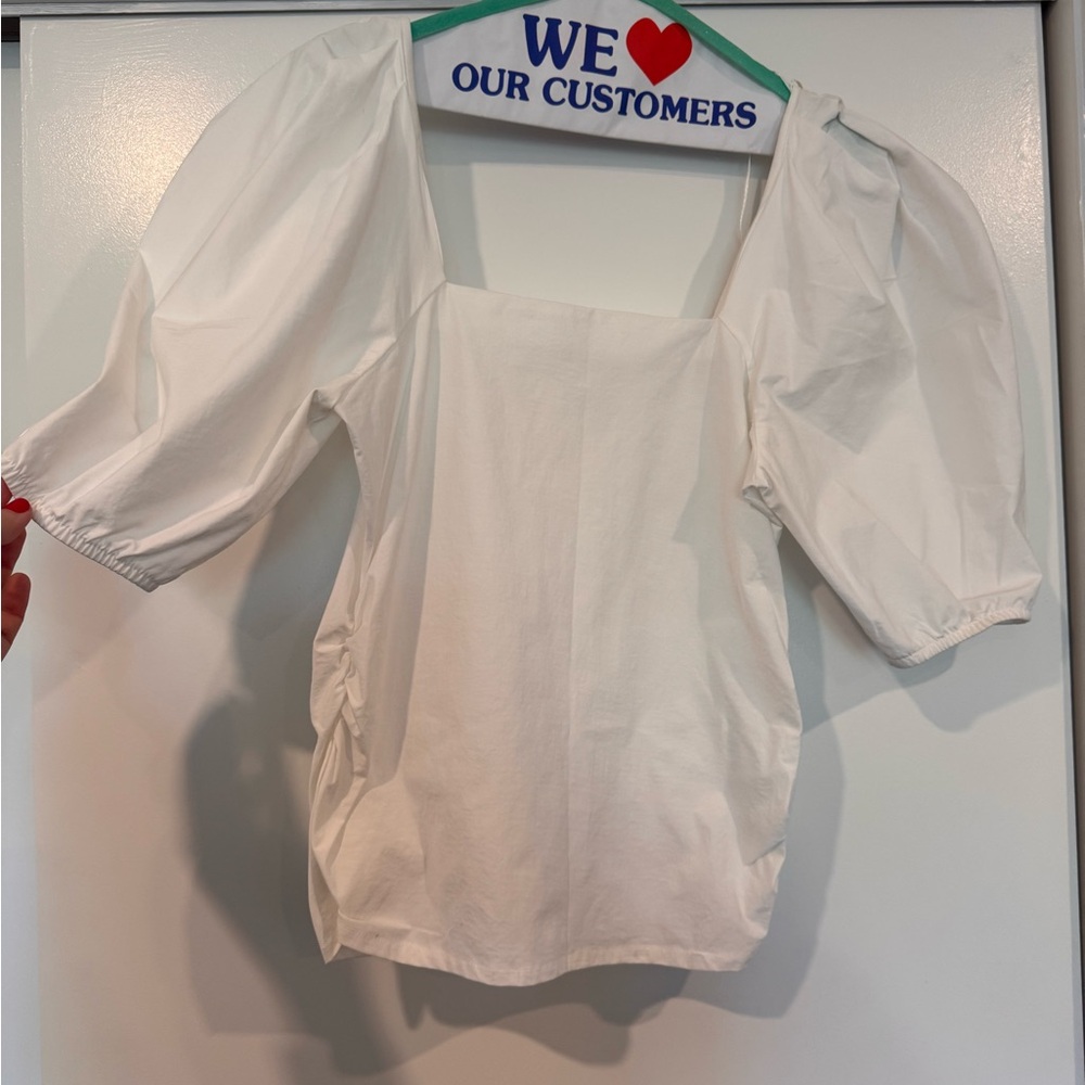 White Puff Sleeve Women's Top
